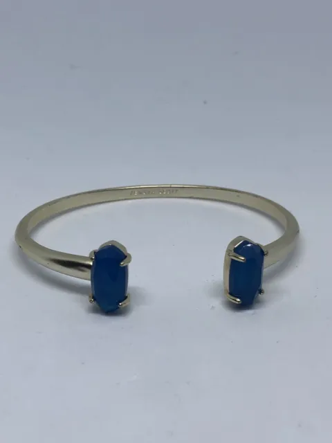 Kendra Scott Elton Gold Cuff Bracelet Blue Stone Used