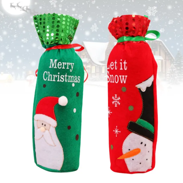 2 Pcs Ältere Weihnachtspullover Mit Weinflasche Weihnachtsgeschirrhalter