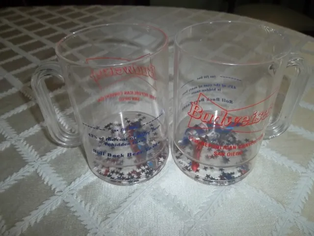 LOT 2 Political Beer Mugs 1996 Republican Convention Budweiser Anti Tax USA GOP