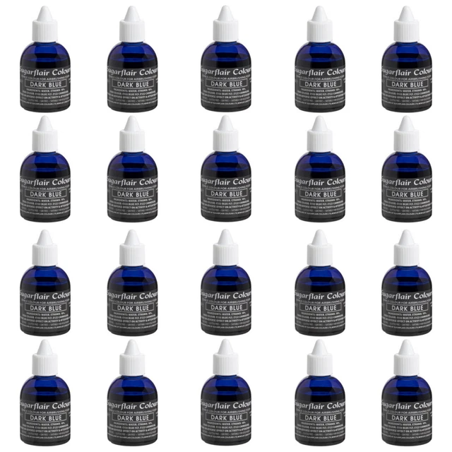30 x Sugarflair DARK BLUE Edible Food Colour Liquid Airbrushing Cake Decorating