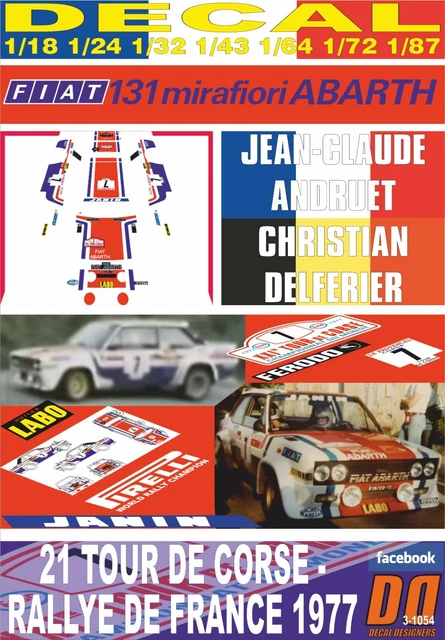 FIAT 131 ABARTH #5 Rally Tour de Corse 1977 Darniche/Mahe 1:18 Top
