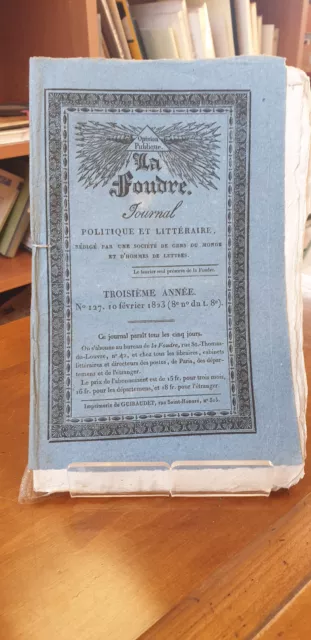 La foudre, journal des nouvelles historiques, N°127, 10 Fev. 1823, caricatures