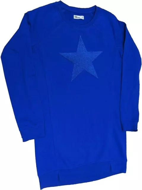 Epic Threads Girls' Long sleeve Sweatshirt Blue Star  Medium 54-56" 63-74lbs