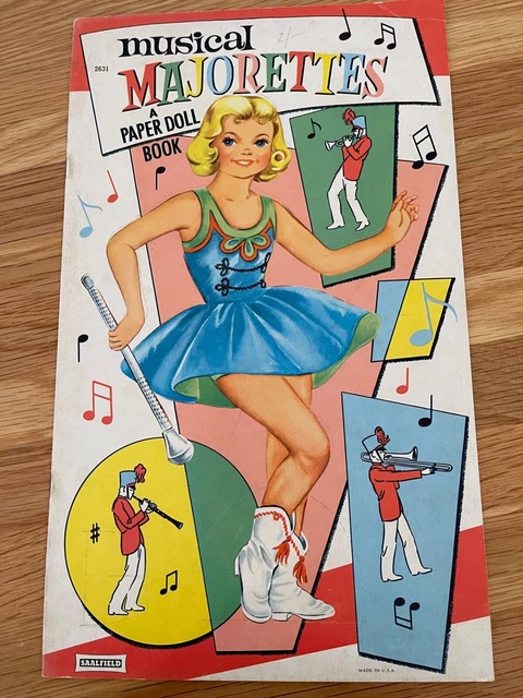 Vintage Uncut Saalfield 2631 Musical Majorettes Paper Doll Book 1962