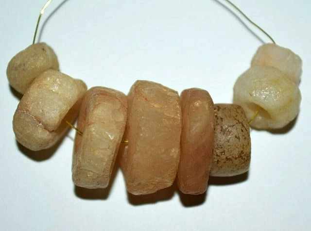 Ancient Quartz Stone Excavated Djenne Dig Beads Mali African Trade 1000 Year Old