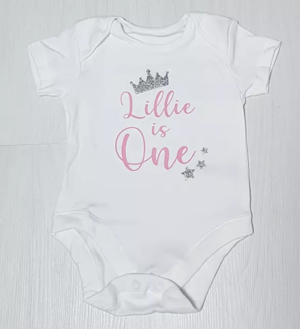 Personalised First Birthday Baby 1st Vest Outfit One Boy Girl Name Cake Smash