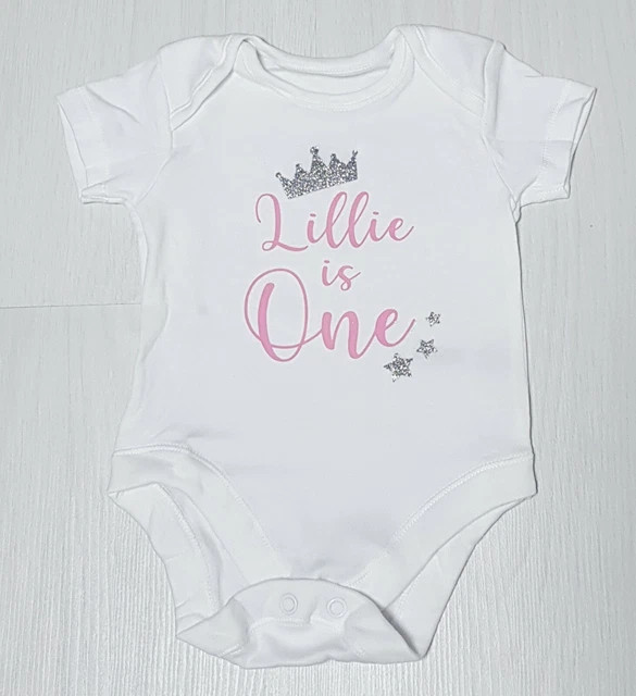 Personalised First Birthday Baby 1st Vest Outfit One Boy Girl Name Cake Smash