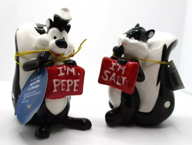 Vintage Looney Tunes I'm Pepe Le Pew & I'm Salt Penelope Shakers New in Open Box