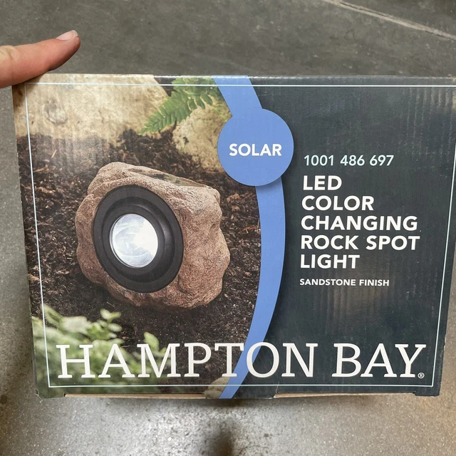 Hampton Bay LED Color Changing Rock Spot Light Sandstone Warm White Daylight