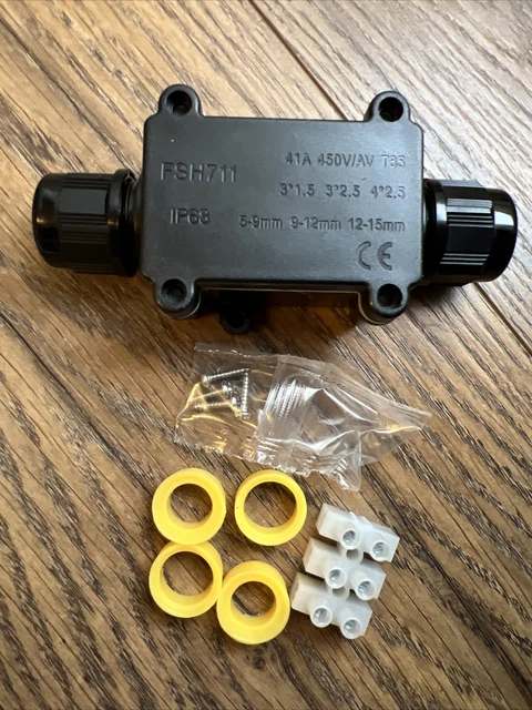 IP68 Waterproof Junction Box Outdoor ABS Plastic Universal 2 Way M20 Coaxial 5-1