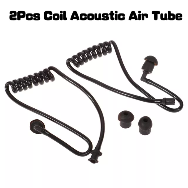 2Pcs Coil Acoustic Air Tube Earplug Replacement Fo Radio Walkie Talkie EarphoFE