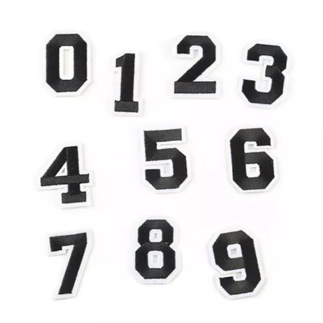 0-9 Number Set Embroidered Patch Iron On Sew On Badge Fabric Applique Decoration