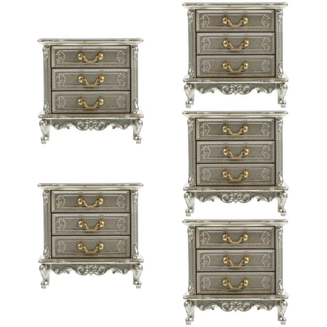 5 pezzi in miniatura tavolo letto modellista bambola case piccoli mobili