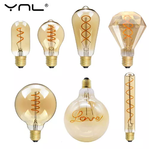 Vintage Edison Dimmable E27/4W Light Bulb LED Filament A+ Industrial Decorative