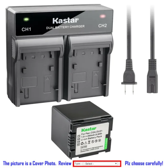 Kastar Battery Rapid Charger for Panasonic CGA-DU21 CGR-DU21 & NV-GS300 NV-GS308