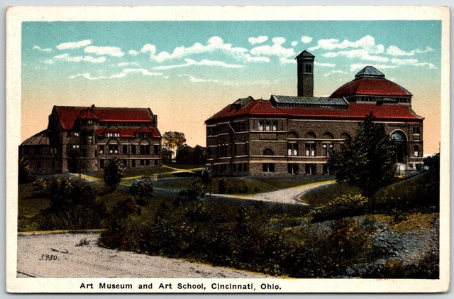 Vintage Postcard Art Museum and Art School Cincinnati OH Ohio