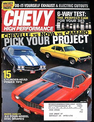 Chevy High Performance Magazine July 2006 Nova Camaro EX w/ML 022517nonjhe
