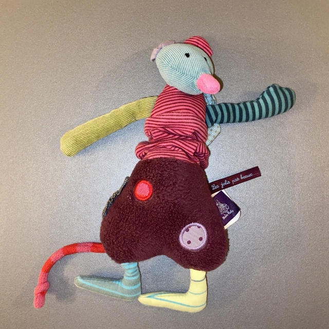 Doudou Peluche Souris Vibreur Les Jolis pas Beaux - 28 cm Moulin Roty
