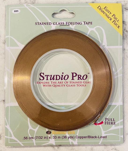 STAINED GLASS FOILING Tape Studio Pro 7/32” X 36 yards Silver Lined
