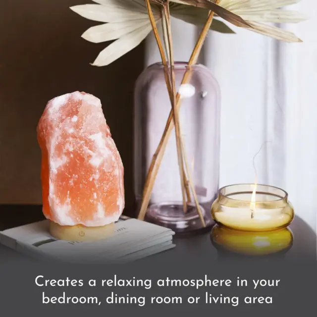 Haven Himalayan Salt Lamp Home Decor Mood Light With Dimmer And Flame Main, 8kg 2