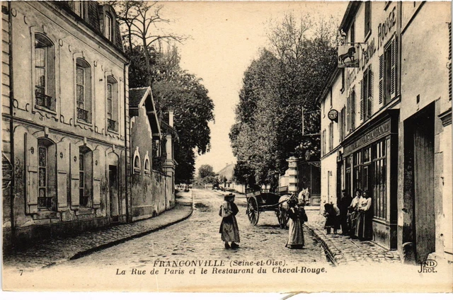 CPA Franconville La Rue de Paris et le Restaurant FRANCE (1330961)