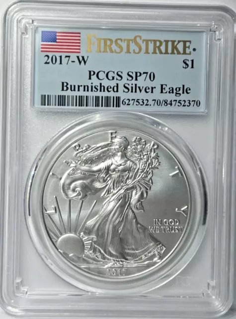 2017-W Burnished American SILVER EAGLE~~PCGS SP70 FIRST STRIKE~~FREE SHIP