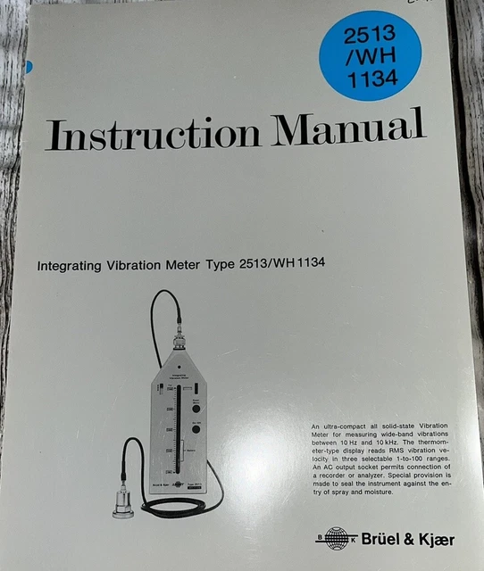 Notice D'Instructions Originale Bruel & Kjaer 3513 – Anglais – Occasion