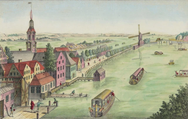 HAMBURG - Guckkastenblatt, Alster, Jungfernstieg - Leizel - Kupferstich, um 1770