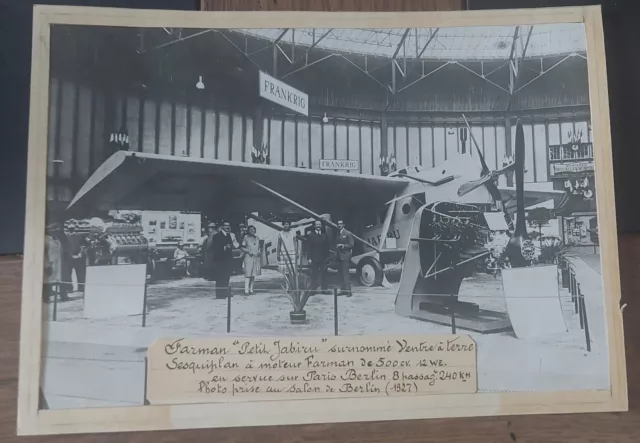 Photo Aviation ,avions  ,♦FARMAN " Petit JABIRU",exposition De BERLIN 1927