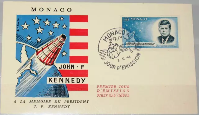 MONACO 1964 789 U 689 596 IMPERF J. F. Kennedy 1st Dead Ann Space FDC R