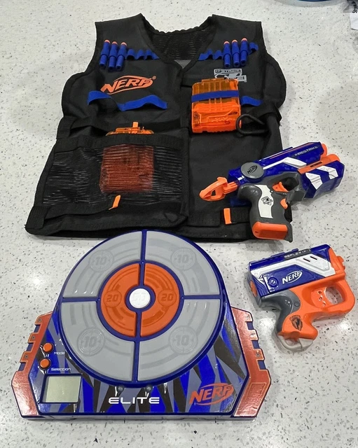 NERF Bundle - STRIKE Elite Tactical Vest/Digital Target /Nerf Guns/Cases/Bullets