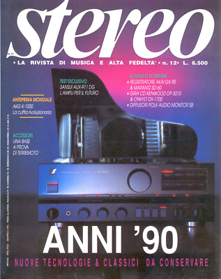 AKAI ONKYO STEREO ANNO II N° 012 DICEMBBRE 1989 SANSUI MARANTZ KENWOOD 