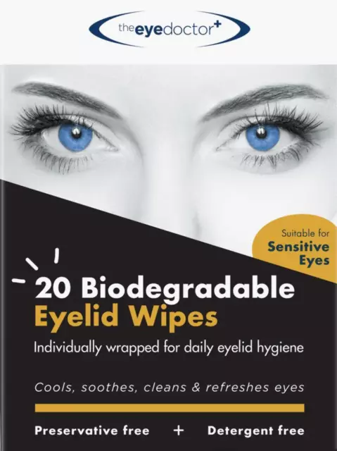 The Eye Doctor 20 Biodégradable Paupière Lingette