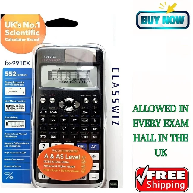 CASIO CALCULATOR SCIENTIFIC Advanced 552 Functions FX991EX for Schools