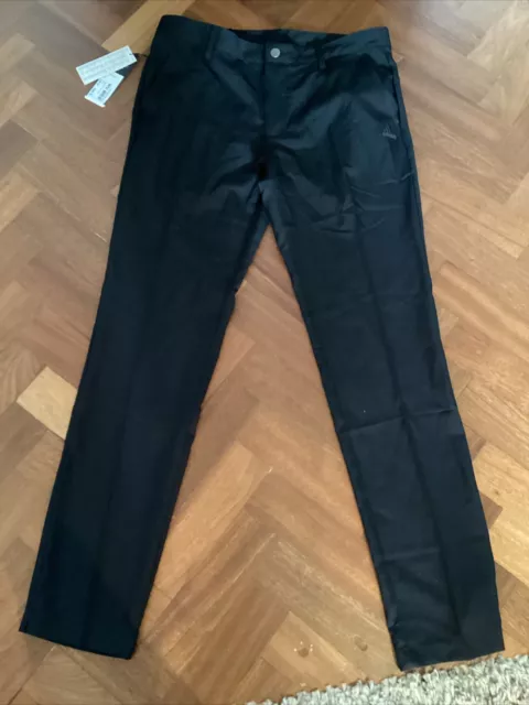 ADIDAS Mens Tapered Fit  Golf Trousers Black Sport Gym Office  Size 32/32 New