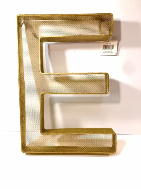 Large Industrial Style Glittery Mesh / Metallic Letter   'E'  METAL 15"x10 inch