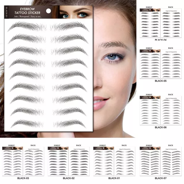 4D pegatina para tatuaje de cejas postizas impermeable maquillaje de larga duración