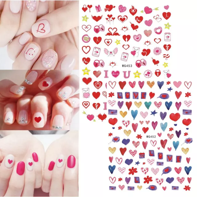 Stickers Love Hearts Nail Stickers Valentines Day Nail Art Self-adhesive Decals
