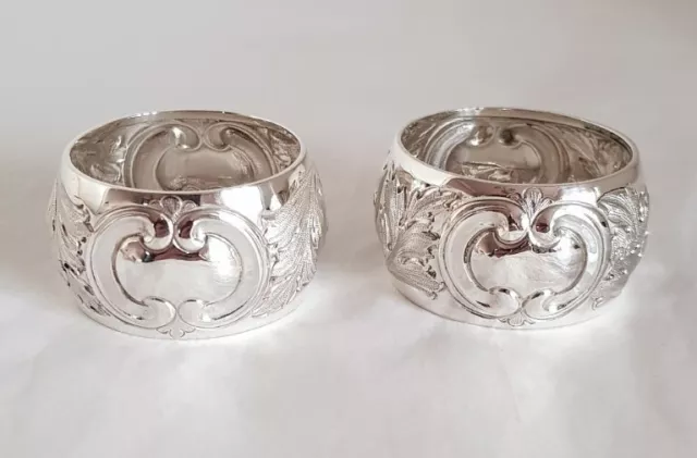 Antique sterling silver napkin rings. Sheffield 1909. By Walker and Hall