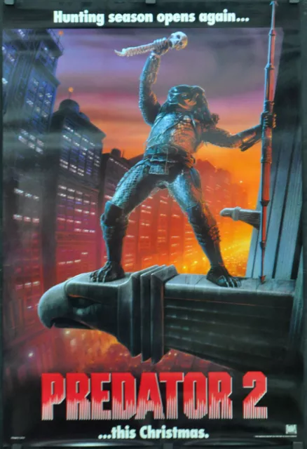 Predator 2 Original 1990 27X40 NM 1/S Film Poster Danny Glover Gary Busey