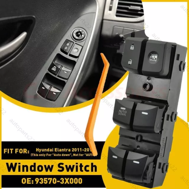 For Hyundai Elantra 2011-2015 Black Left Driver Side Master Door Window Switch