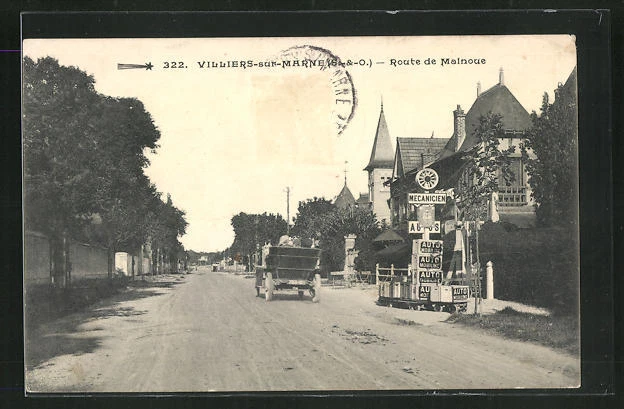 CPA Villiers-sur-Marne, Route de Malnoue, vue de la rue