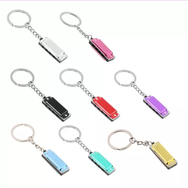 Mini 8 Tone 4 Holes for Chain Colorful Harmonica Keychain Harmonica