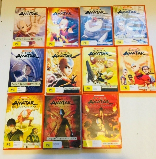 AVATAR The Legend Of AANG Book 1, 2, 3 Water Earth Fire Nickelodeon Bulk 11 DVDS