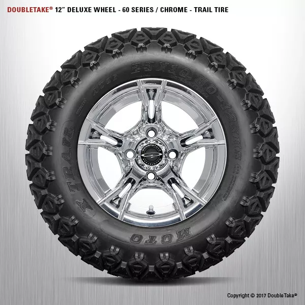 Set De 4 Double Take Chrome 60 Séries Soulevé Roue Et Pneu Golf Cart