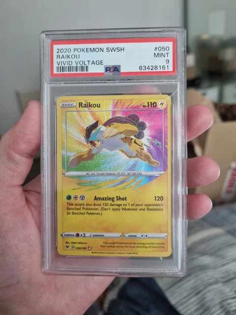 Raikou 050/185 - PSA 9 - Vivid Voltage - Amazing Rare - Pokemon Card