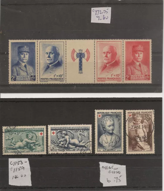 France small selection stamps on stockcards, see scans & full description below 3