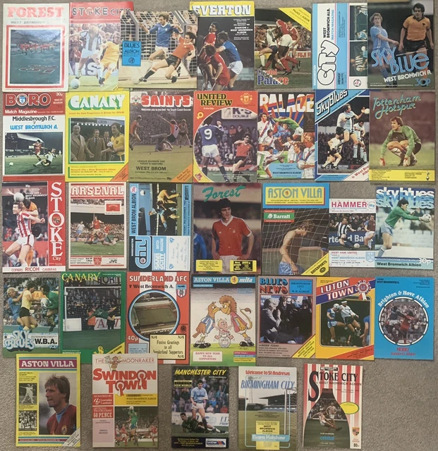 WEST BROMWICH ALBION FC 1980s AWAY FOOTBALL PROGRAMME COLLECTION WBA
