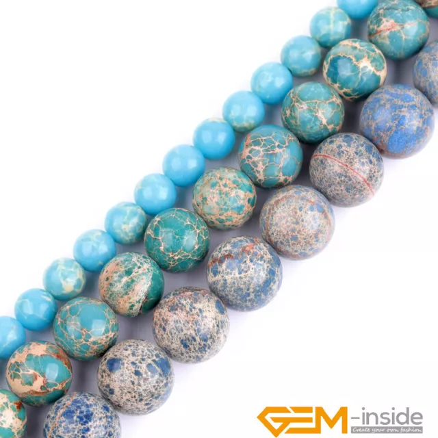 Blue Crazy Lace Agate Gemstone Round Beads For Jewelry Making Strand 15" Yao-Bye