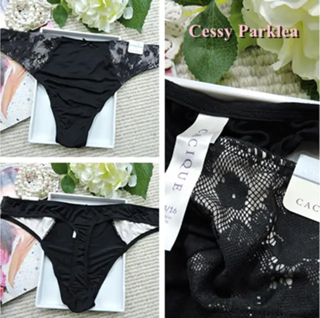 US CACIQUEBlack Beige Plus Size Extra Soft Microfiber Cheeky Panty  Ruched-Back